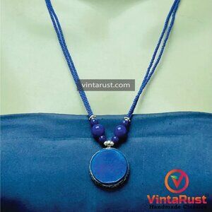 Small Lapis Lazuli Pendant Necklace, Gemstone Jewelry, Lapis Stone Necklace,